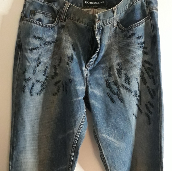 Express Denim With Metal Stud Pattern - Picture 3 of 4
